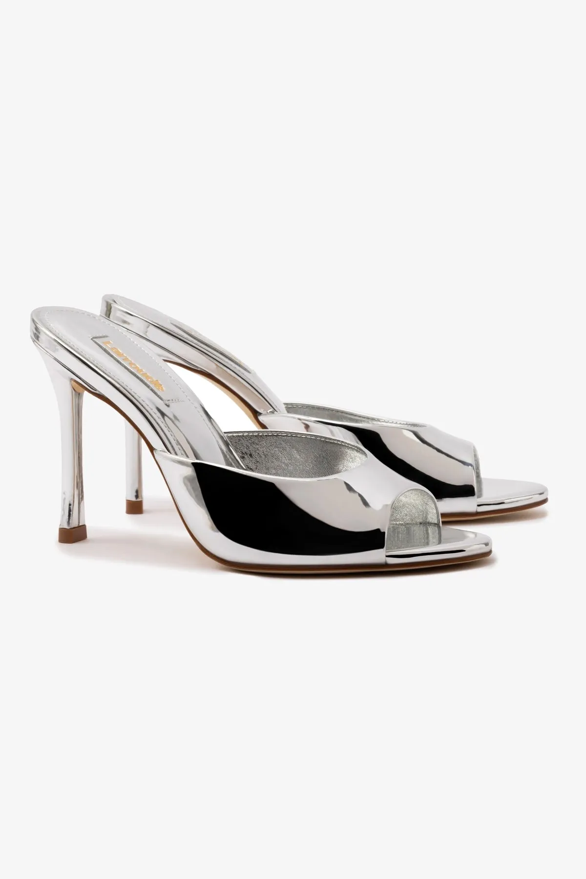 Jasmine Hi Mule In Silver Specchio sold by Larroude product image thumbnail 2