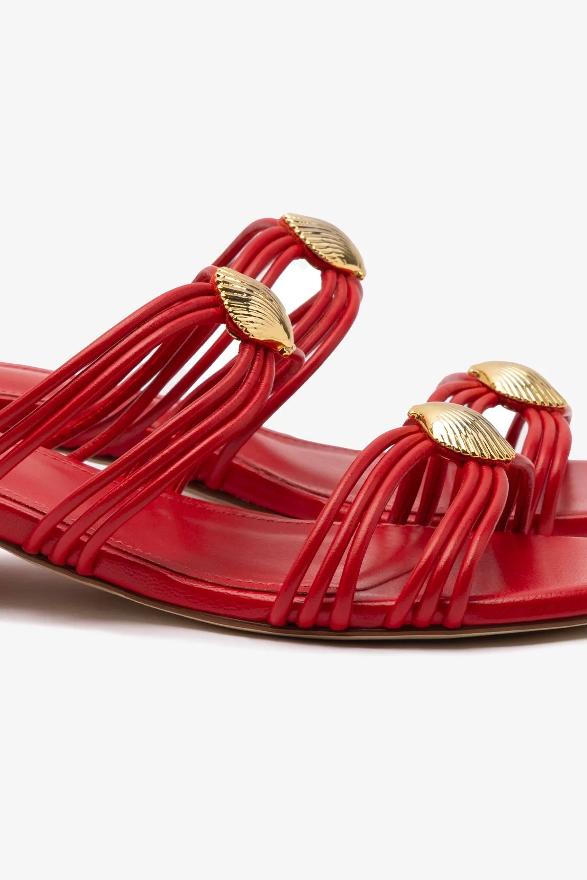 Shelly Flat Mule In Scarlet Leather sold by Larroude product image thumbnail 4