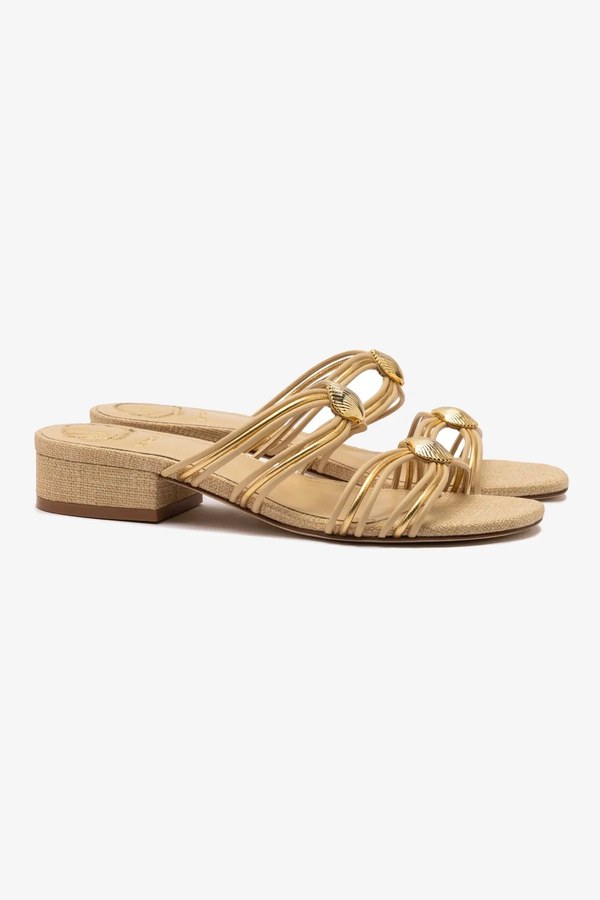 Shelly Flat Mule In Beige Raffia sold by Larroude product image thumbnail 2