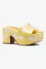 Miso Platform Sandal In Lemonade Printed Leather sold by Larroude