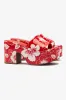 Miso Platform Sandal In Scarlet Printed Leather sold by Larroude