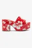 Miso Platform Sandal In Scarlet Printed Leather sold by Larroude