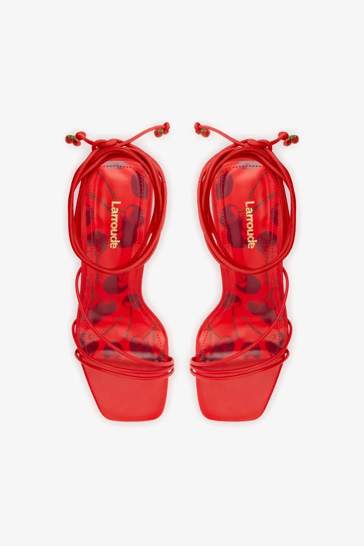 Nadia Sandal In Scarlet Leather sold by Larroude product image thumbnail 3