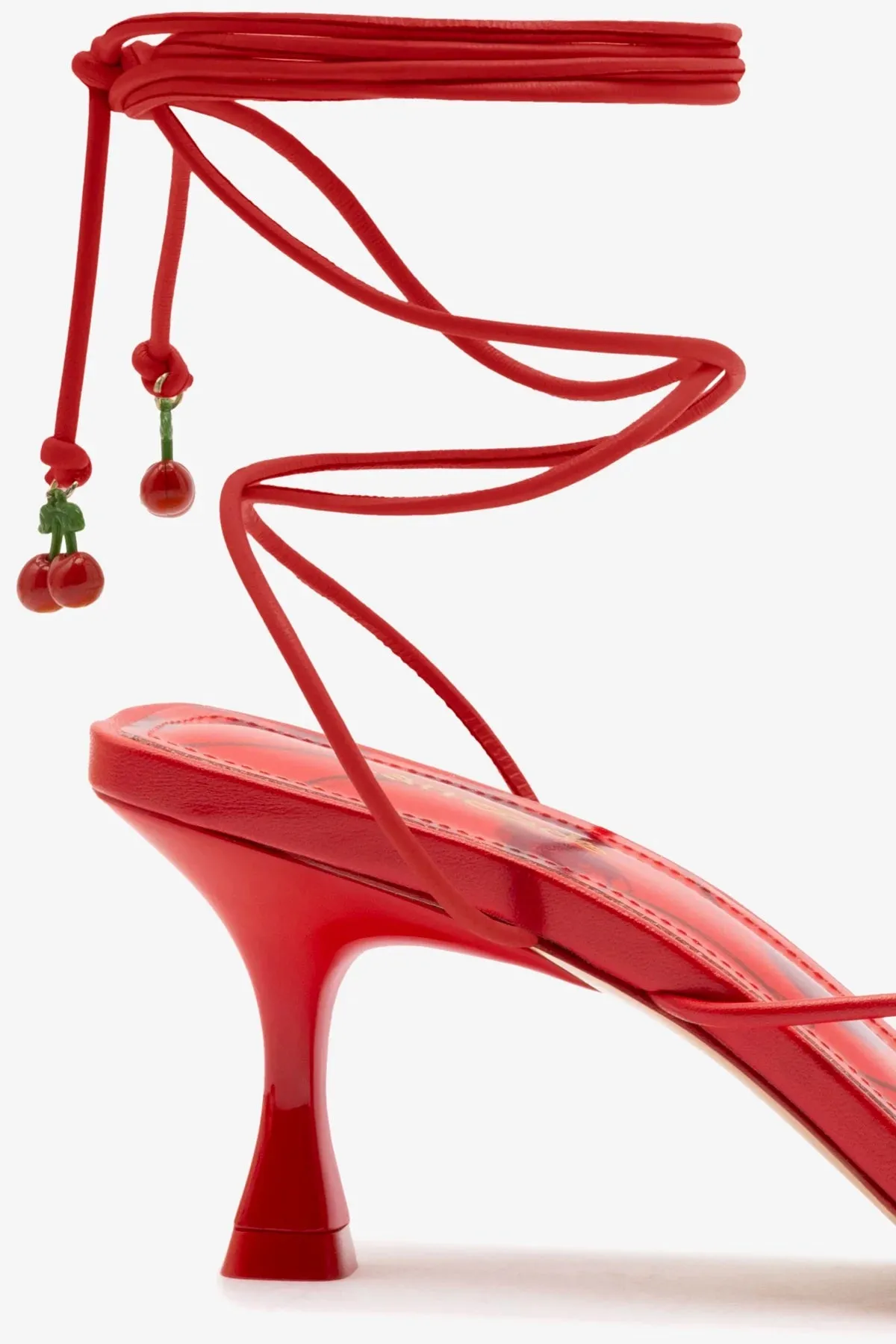Nadia Sandal In Scarlet Leather sold by Larroude product image thumbnail 4