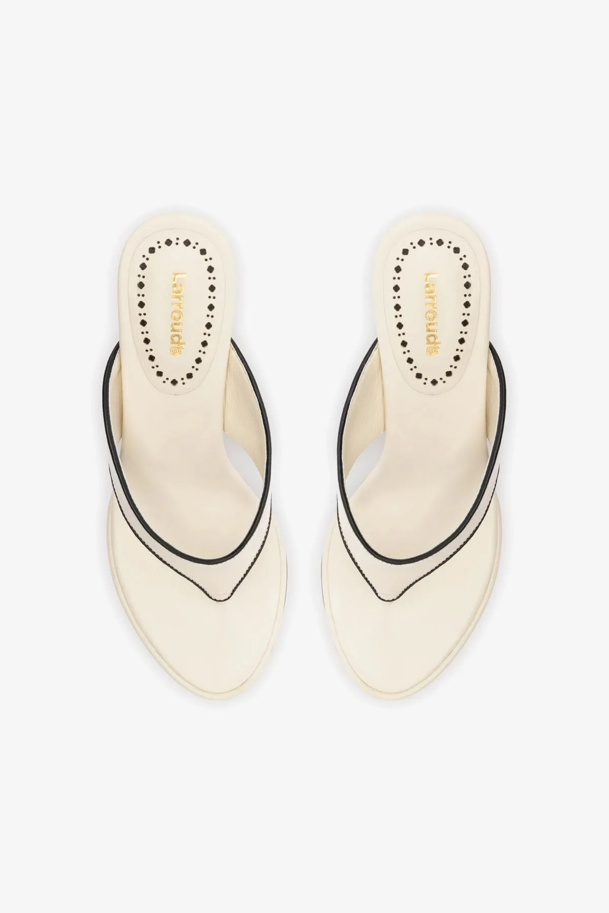 Gaia Sandal In Ivory Leather sold by Larroude product image thumbnail 3