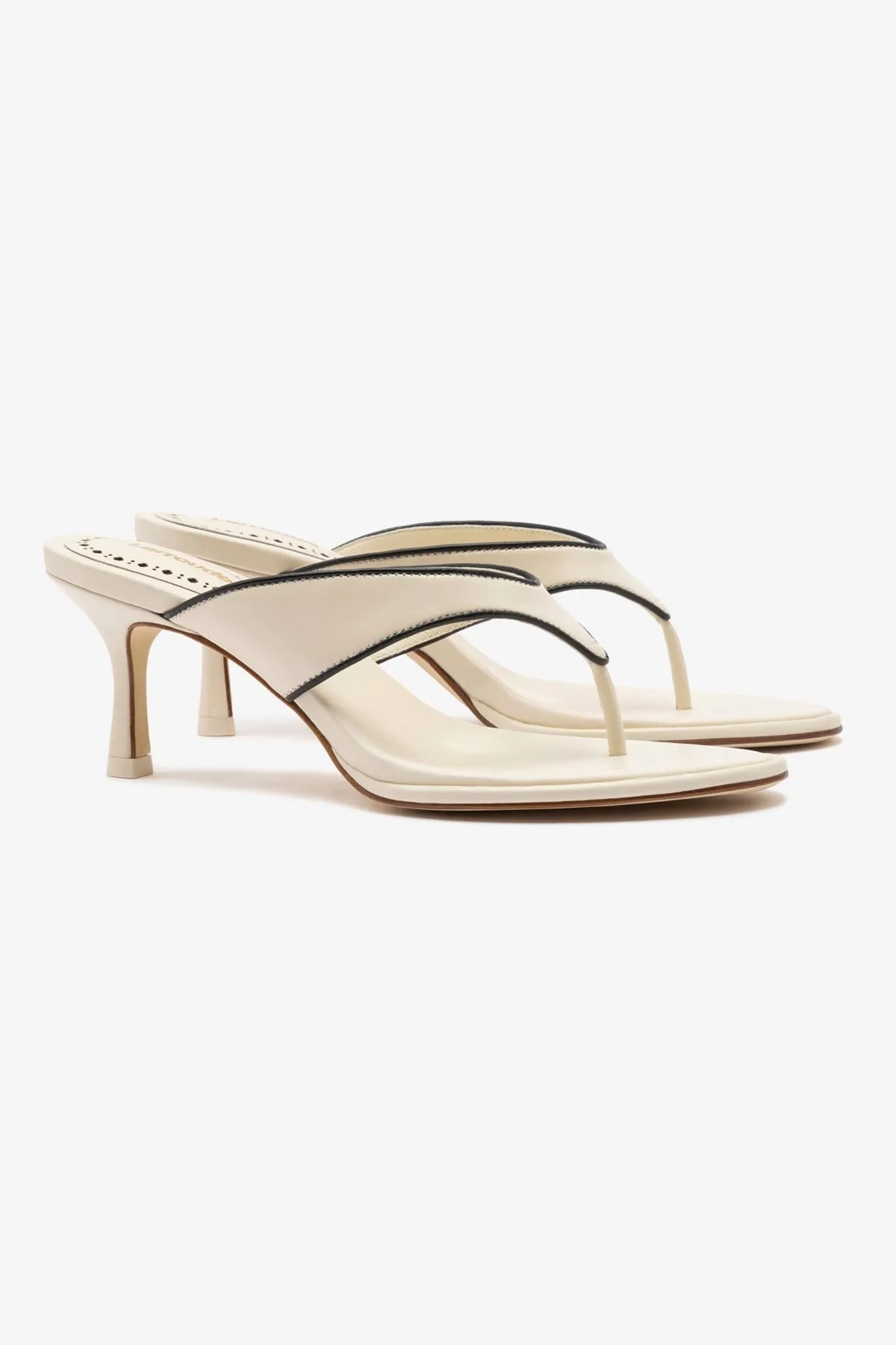 Gaia Sandal In Ivory Leather sold by Larroude product image thumbnail 2