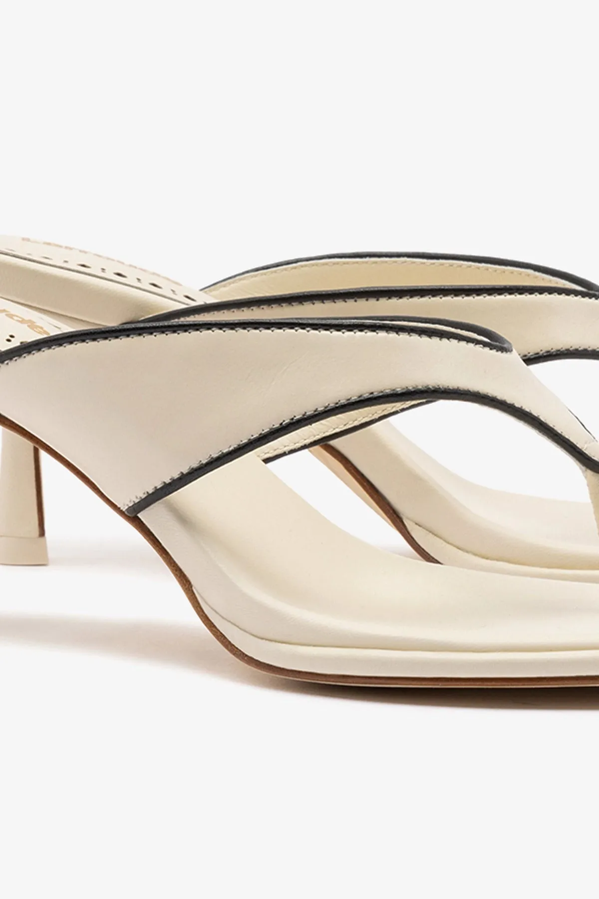 Gaia Sandal In Ivory Leather sold by Larroude product image thumbnail 4