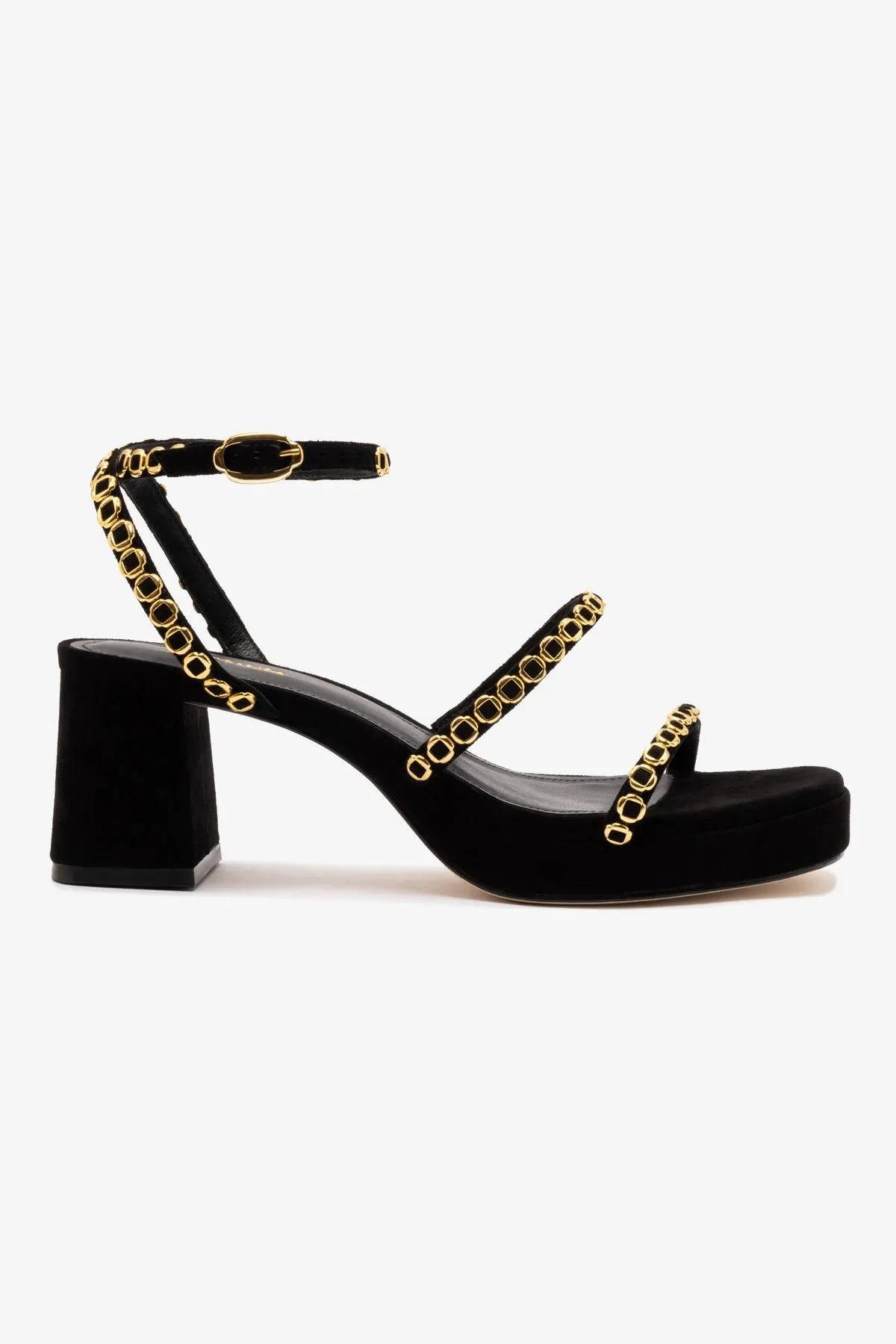Gio Milanina Sandal In Black Suede sold by Larroude