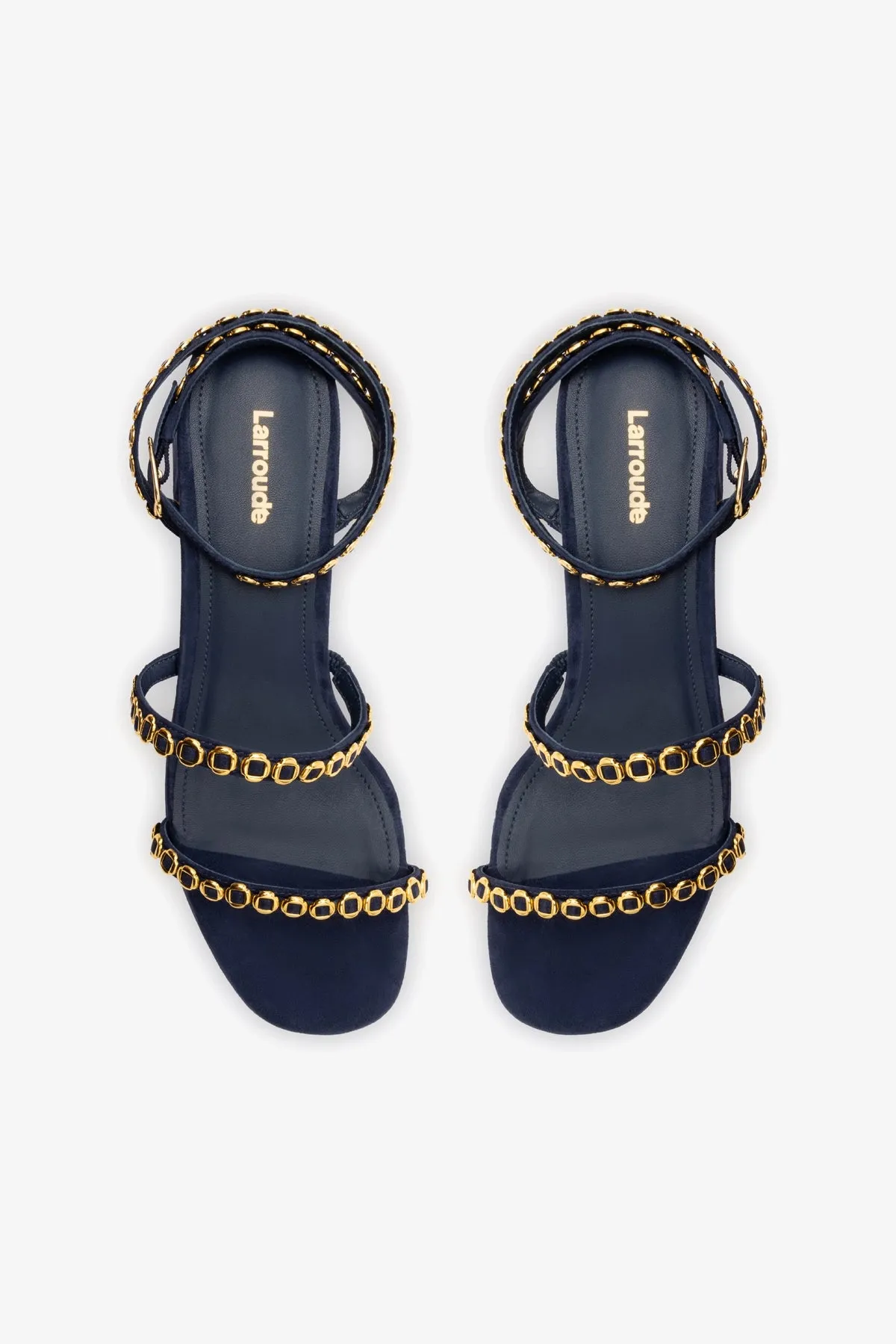 Gio Milanina Sandal In Navy Suede sold by Larroude product image thumbnail 3
