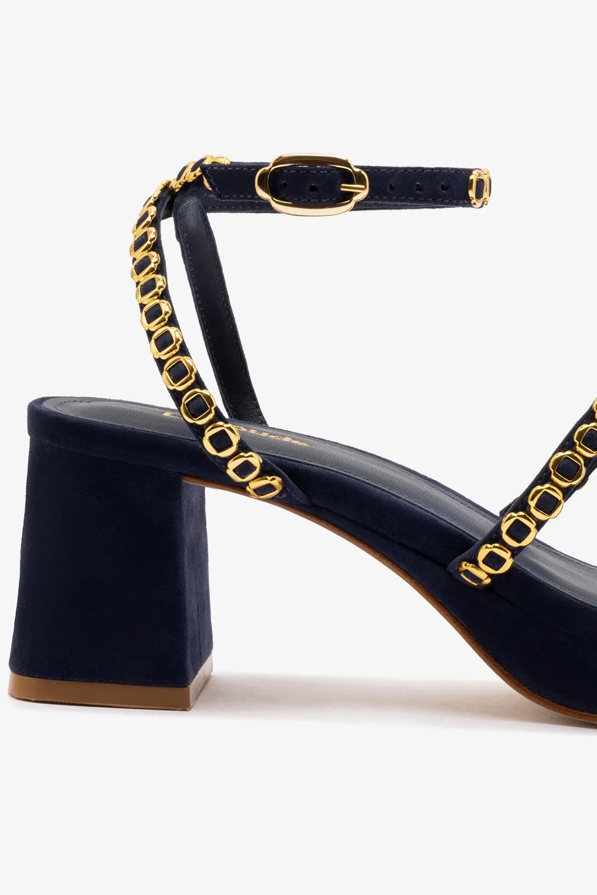 Gio Milanina Sandal In Navy Suede sold by Larroude product image thumbnail 4