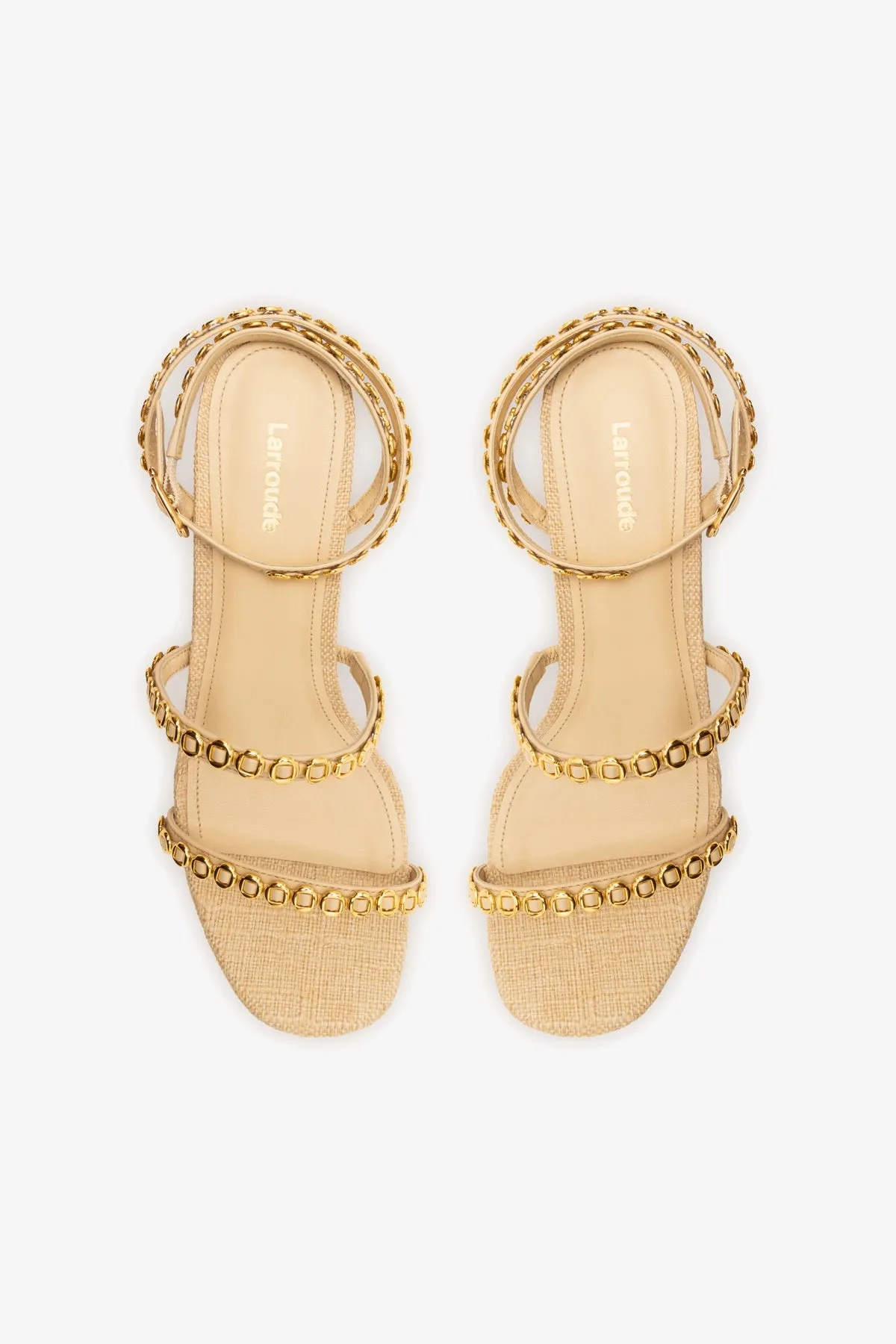 Gio Milanina Sandal In Beige Raffia sold by Larroude product image thumbnail 3
