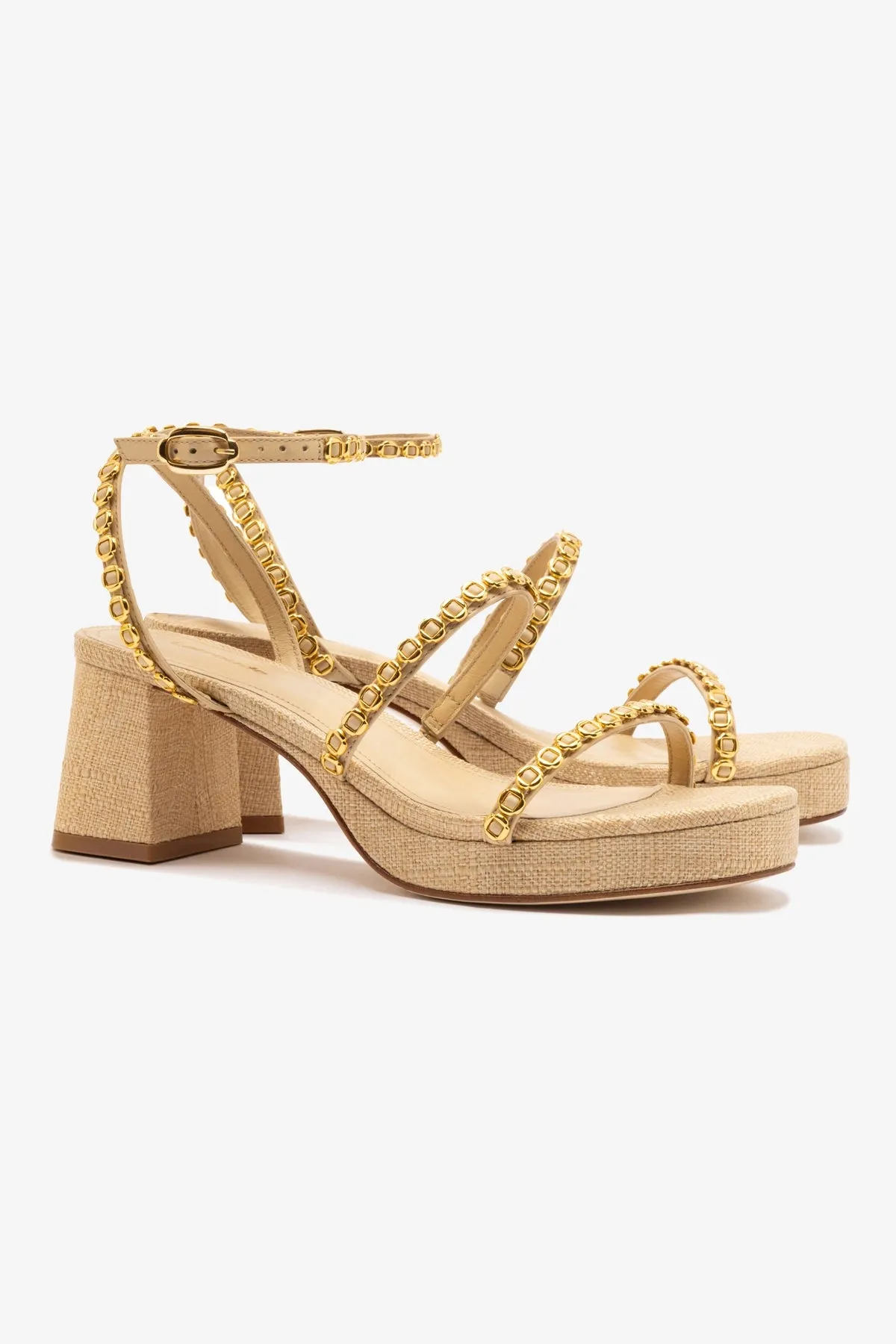 Gio Milanina Sandal In Beige Raffia sold by Larroude product image thumbnail 2