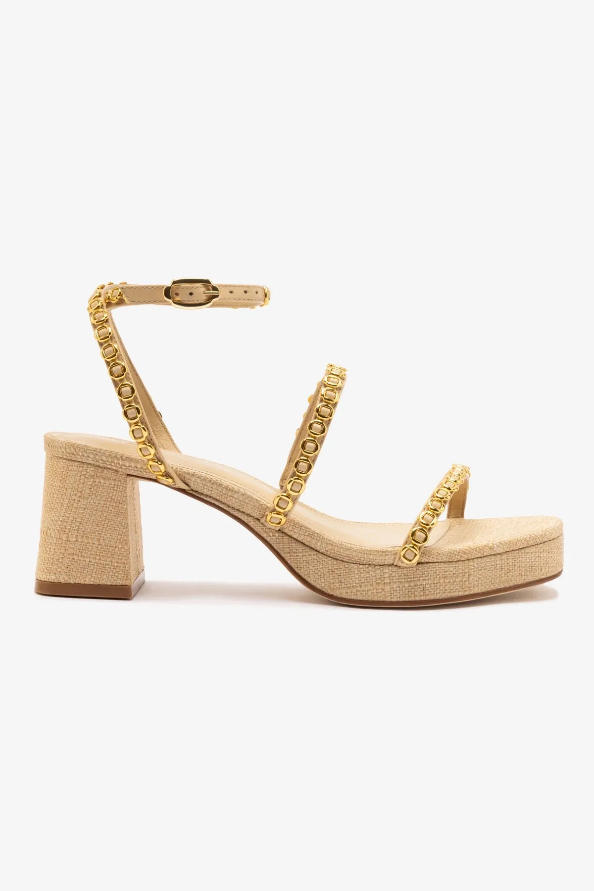 Gio Milanina Sandal In Beige Raffia sold by Larroude
