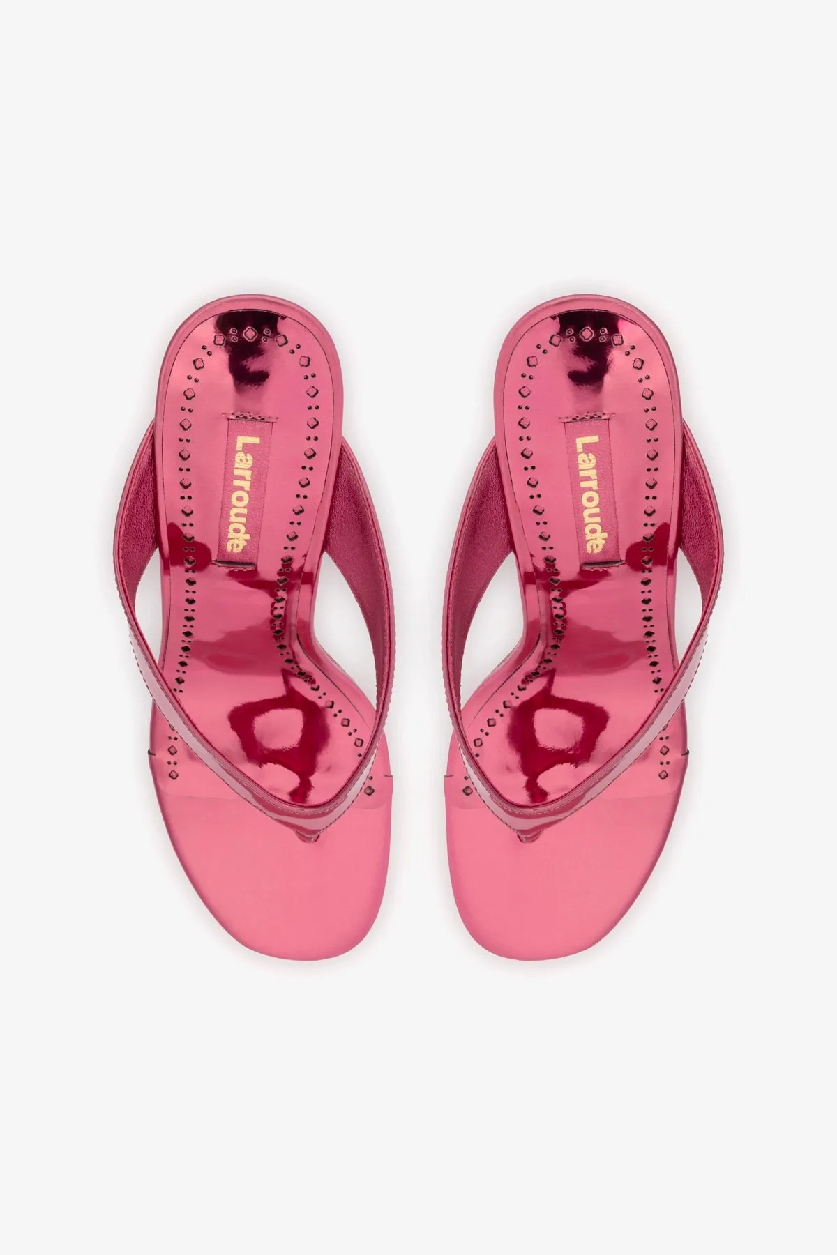 Gaia Wedge Sandal In French Rose Specchio sold by Larroude product image thumbnail 3