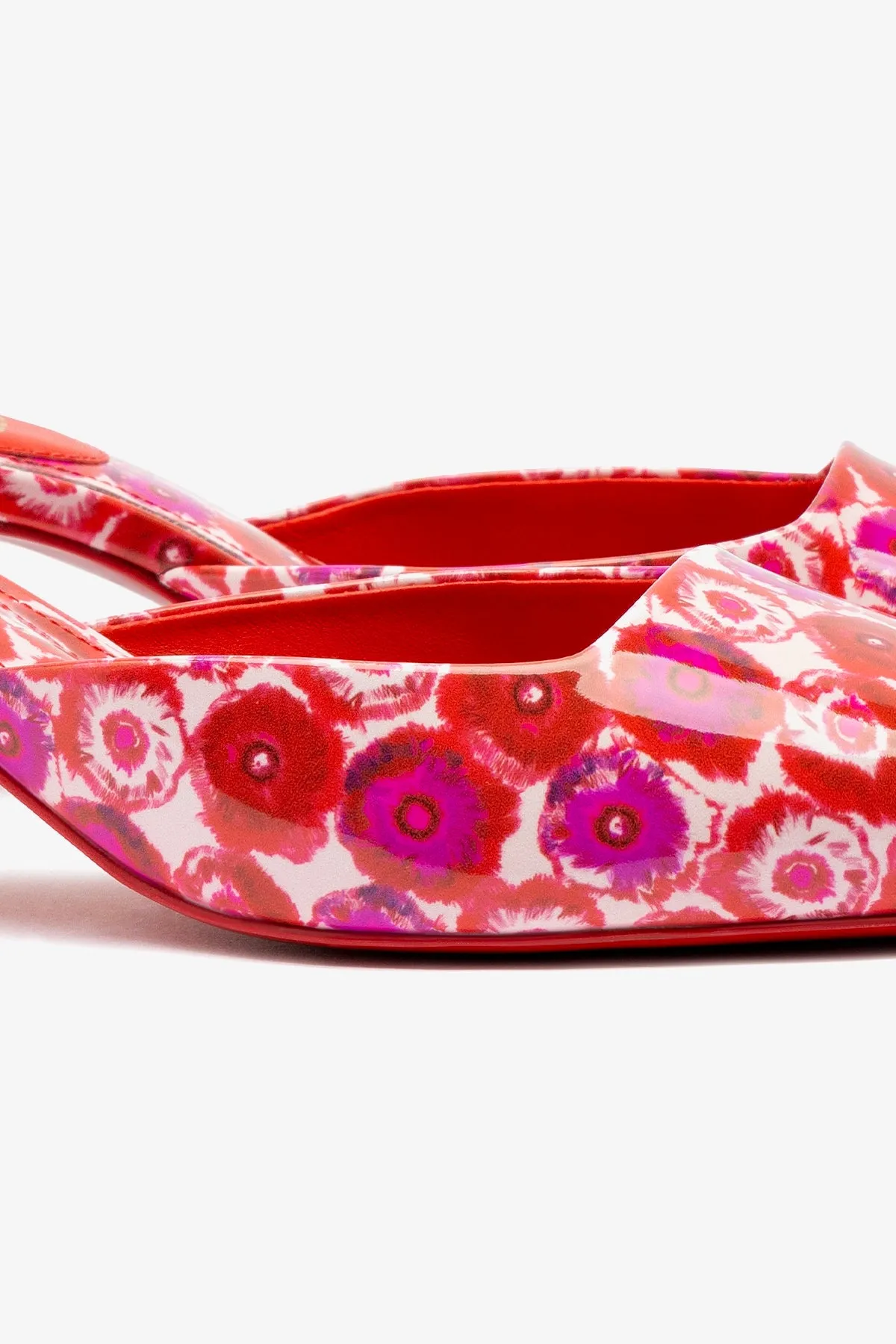 Larroudé x Jonathan Cohen Amal Mule In Red Abstract Printed Patent Leather sold by Larroude product image thumbnail 4