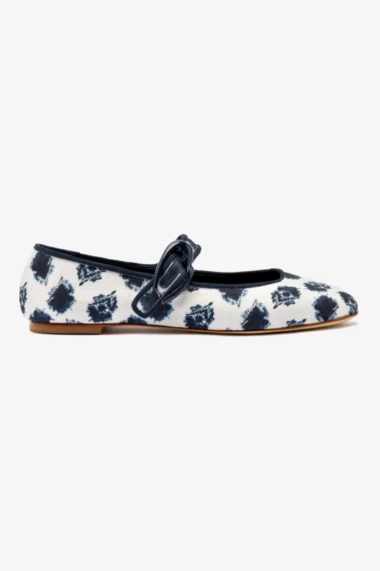 Larroudé x Jonathan Cohen Verona Ballet Flat In Tiedye Ocean Linen sold by Larroude