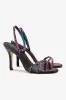 Larroudé x Jonathan Cohen Annie Sandal In Black and Rainbow Leather sold by Larroude