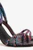 Larroudé x Jonathan Cohen Annie Sandal In Black and Rainbow Leather sold by Larroude