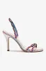 Larroudé x Jonathan Cohen Annie Sandal In White and Rainbow Leather sold by Larroude