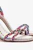 Larroudé x Jonathan Cohen Annie Sandal In White and Rainbow Leather sold by Larroude