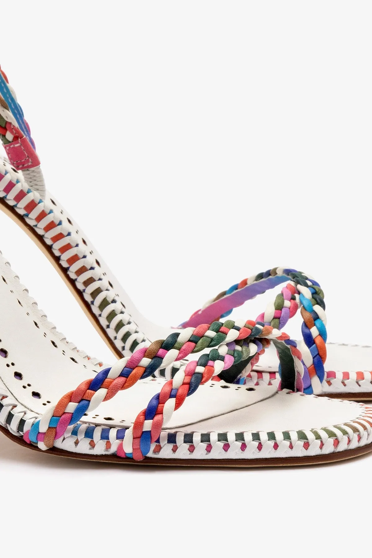 Larroudé x Jonathan Cohen Annie Sandal In White and Rainbow Leather sold by Larroude product image thumbnail 4