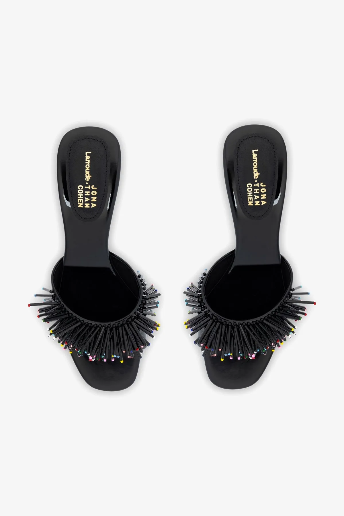 Larroudé x Jonathan Cohen Fringe Greta Mule In Black Patent Leather sold by Larroude product image thumbnail 3