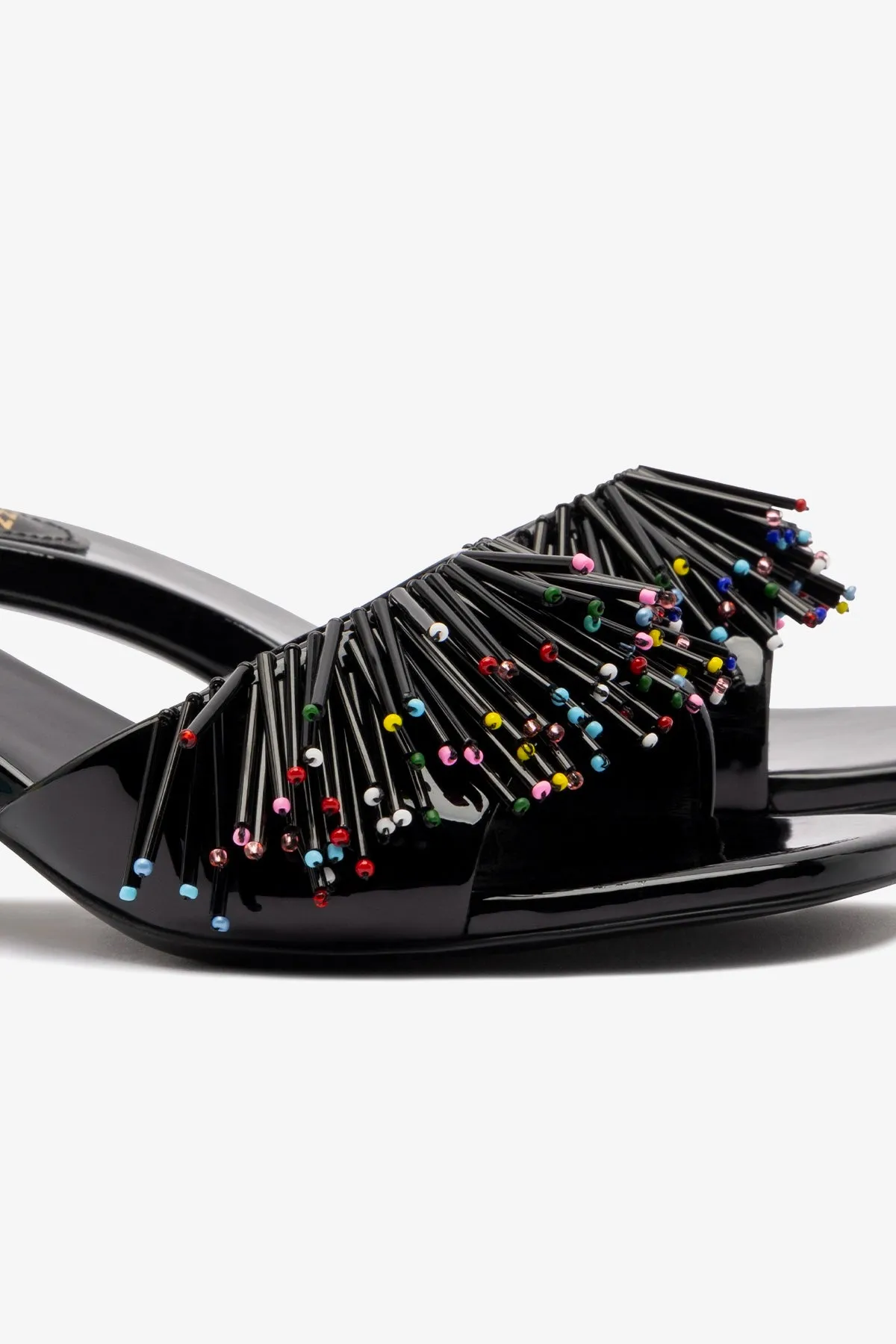 Larroudé x Jonathan Cohen Fringe Greta Mule In Black Patent Leather sold by Larroude product image thumbnail 4