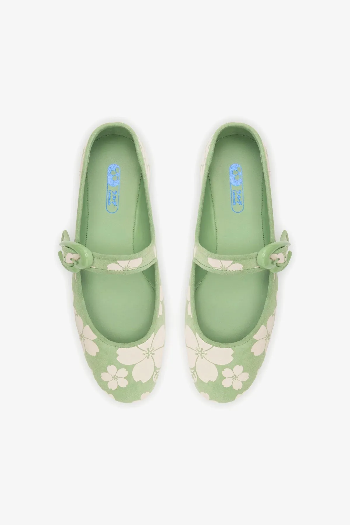 Verona Ballet Flat In Pistacchio Sakura Printed Suede sold by Larroude product image thumbnail 3