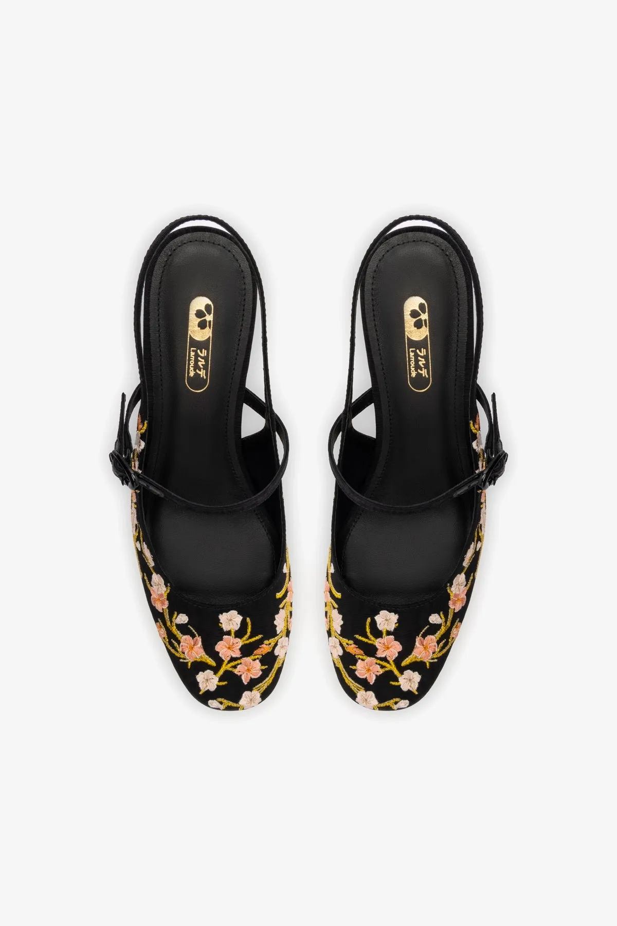 Georgina Pump In Black Sakura Printed Fabric sold by Larroude product image thumbnail 3
