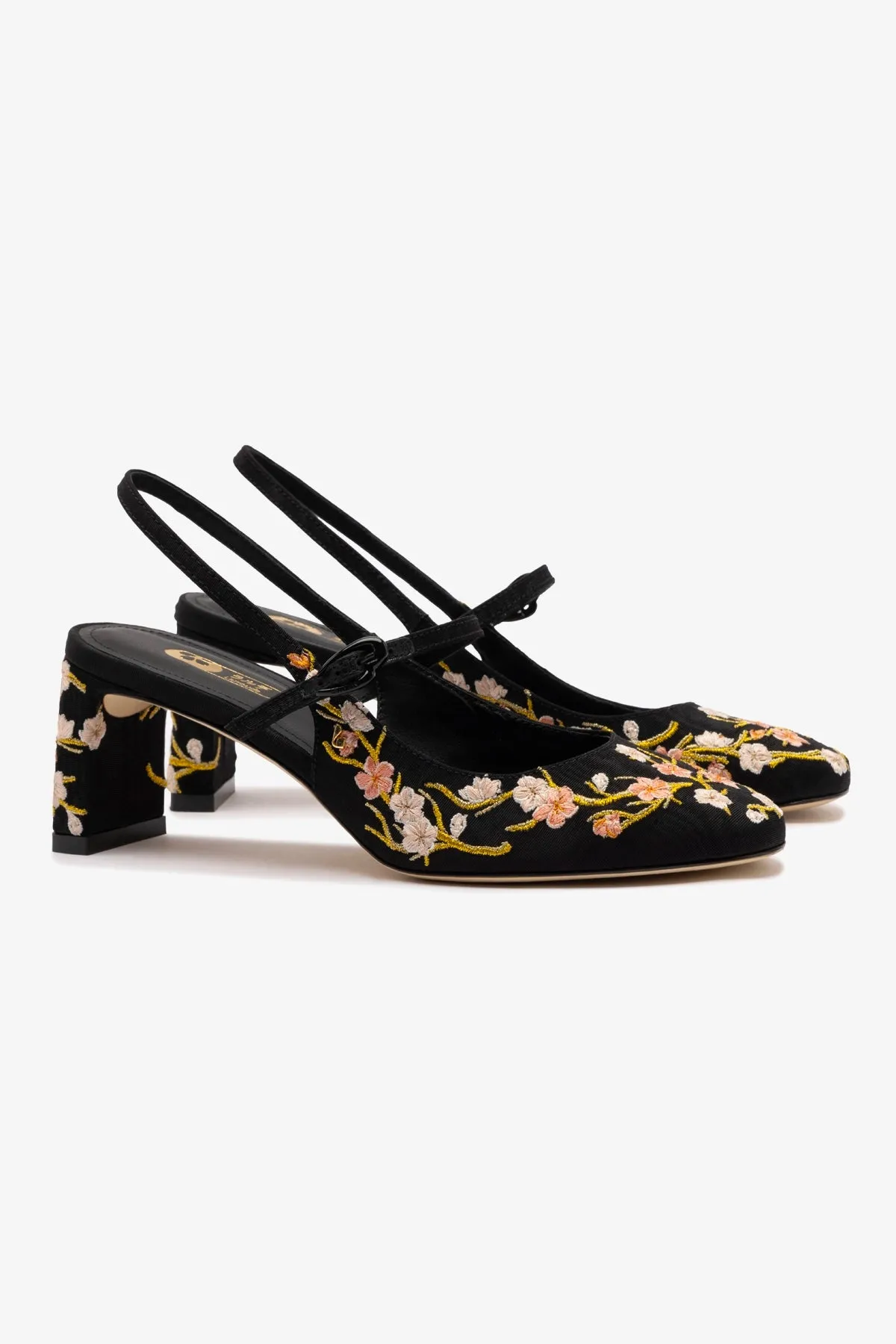 Georgina Pump In Black Sakura Printed Fabric sold by Larroude product image thumbnail 2