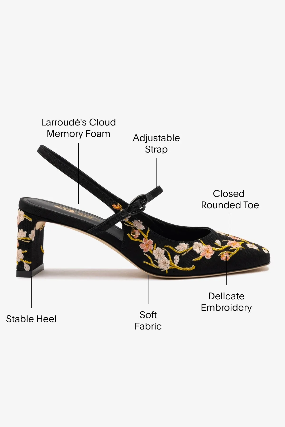 Georgina Pump In Black Sakura Printed Fabric sold by Larroude product image thumbnail 5