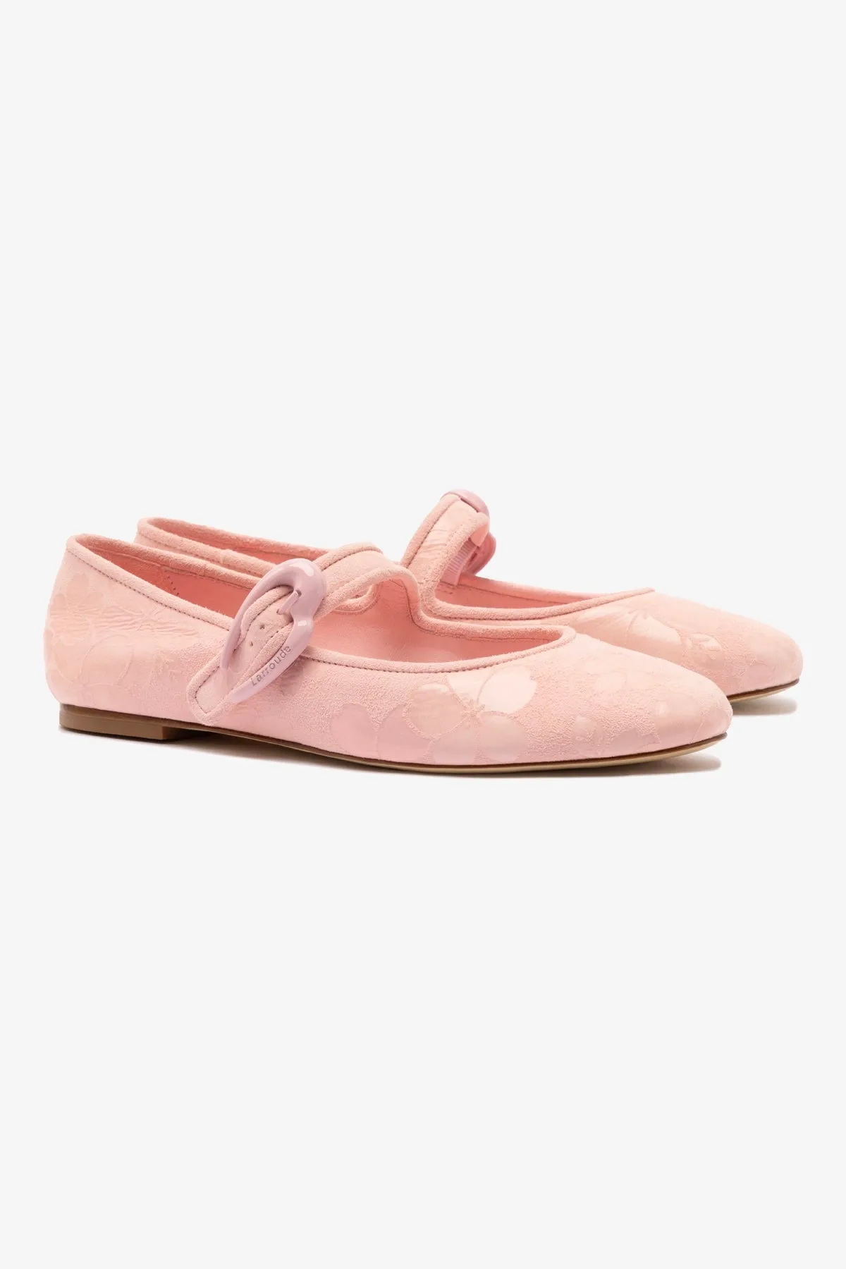 Verona Ballet Flat In Tulip Sakura Printed Suede sold by Larroude product image thumbnail 2