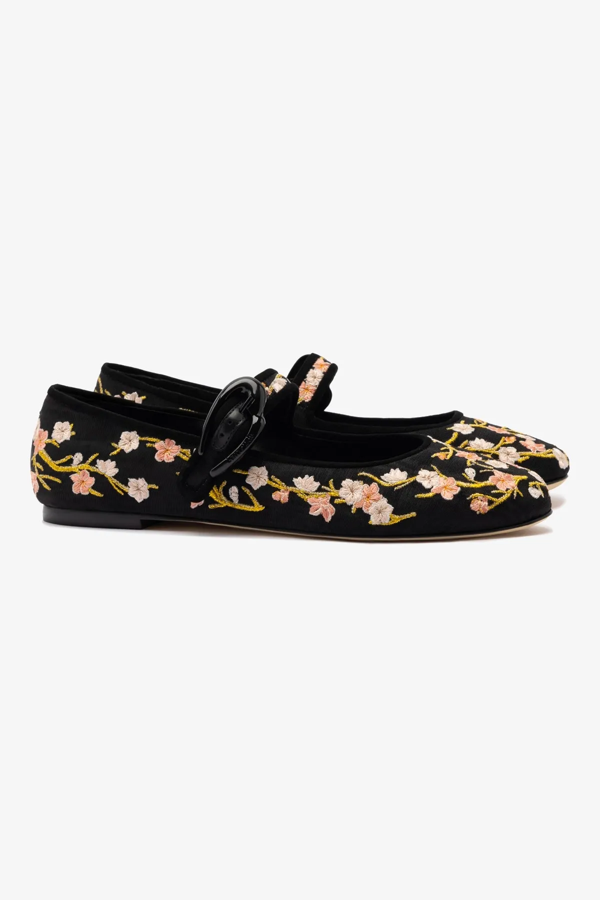 Verona Ballet Flat In Black Sakura Printed Fabric sold by Larroude product image thumbnail 2
