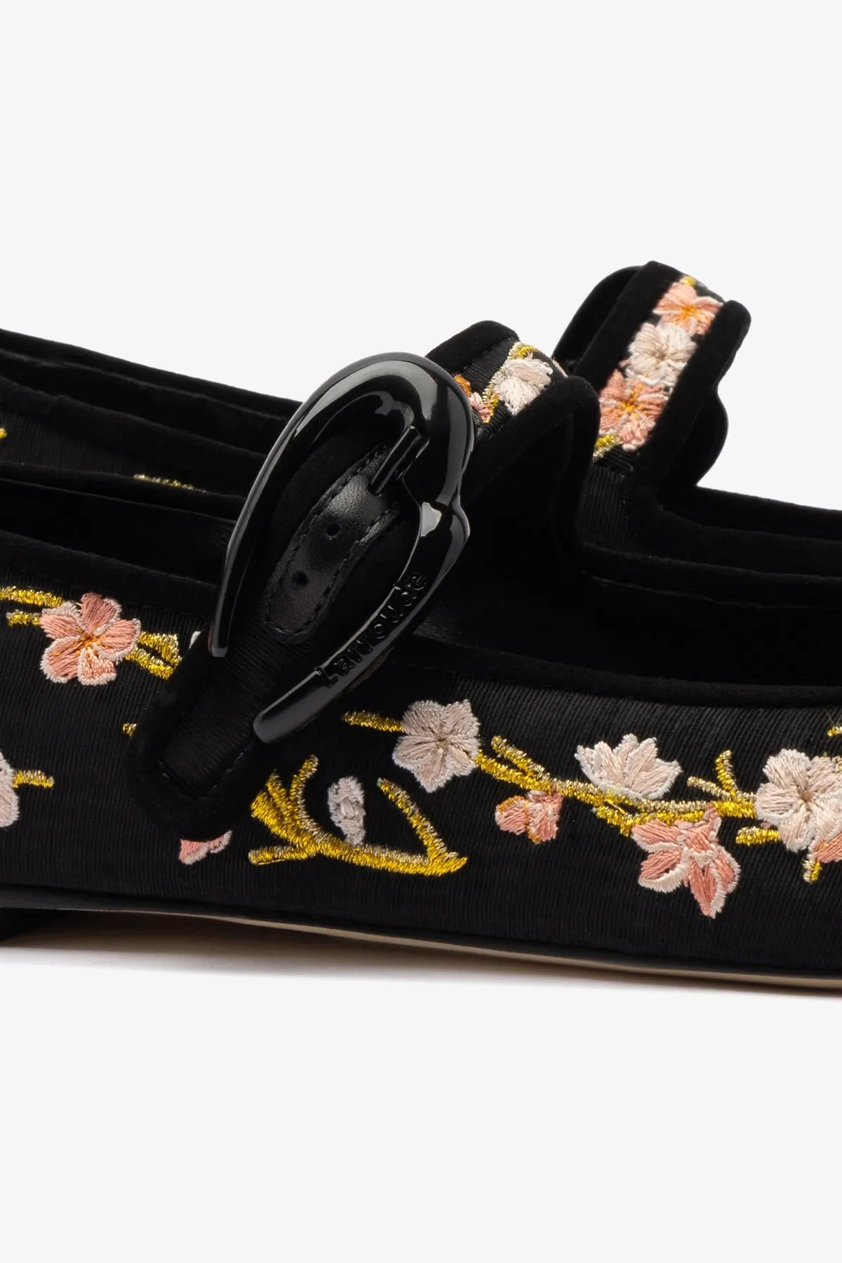 Verona Ballet Flat In Black Sakura Printed Fabric sold by Larroude product image thumbnail 4
