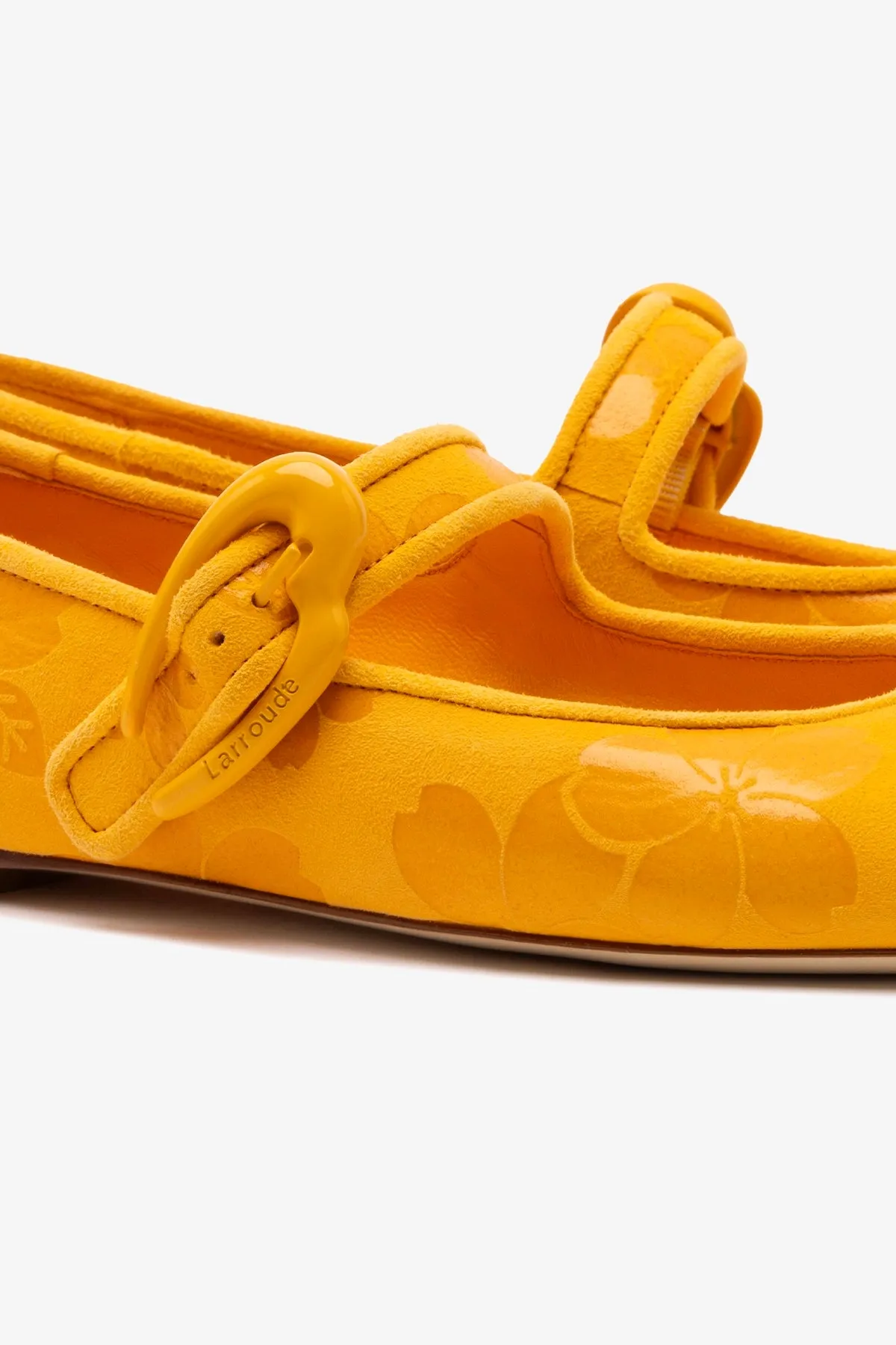 Verona Ballet Flat In Amber Sakura Printed Suede sold by Larroude product image thumbnail 4