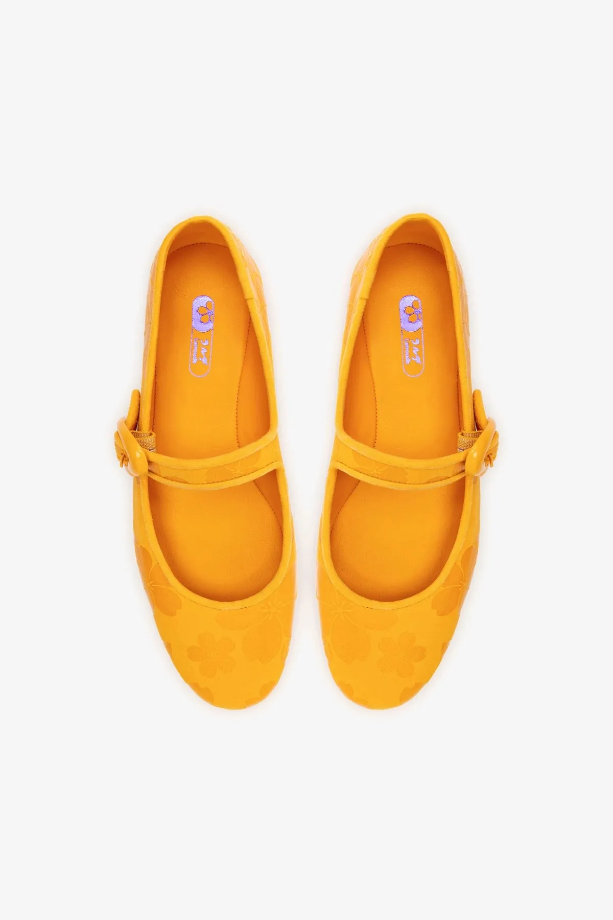 Verona Ballet Flat In Amber Sakura Printed Suede sold by Larroude product image thumbnail 3