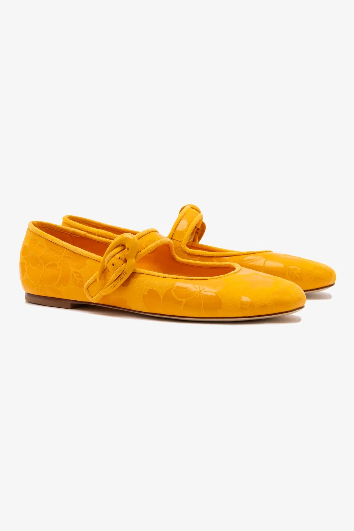 Verona Ballet Flat In Amber Sakura Printed Suede sold by Larroude product image thumbnail 2