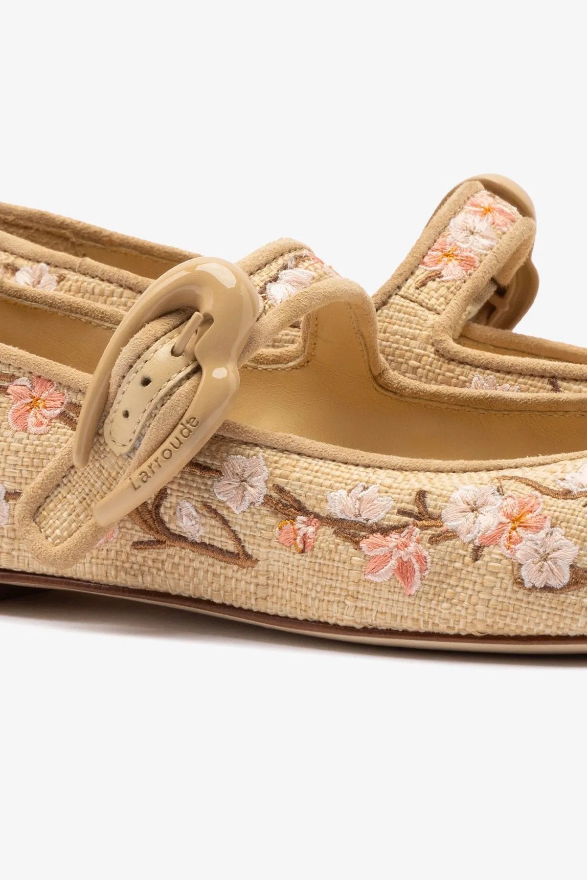 Verona Ballet Flat In Beige Sakura Printed Raffia sold by Larroude product image thumbnail 4