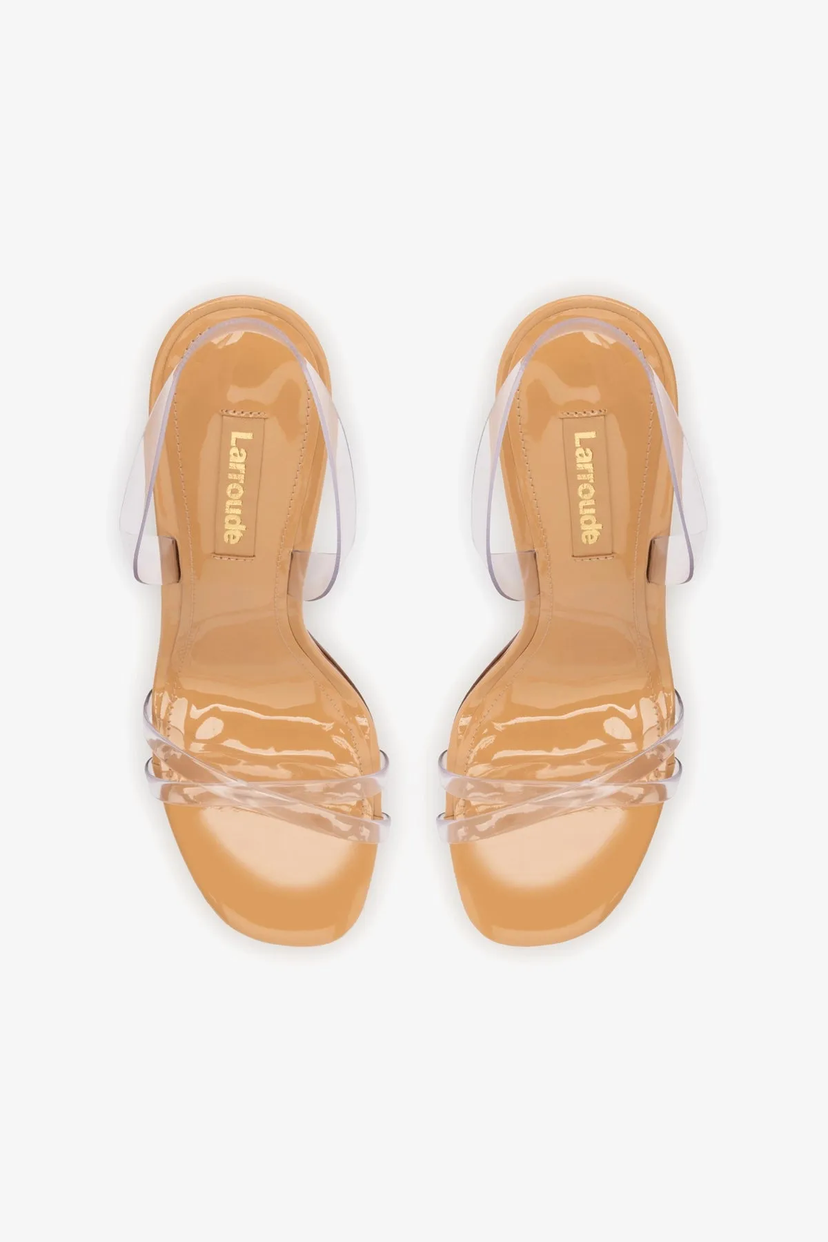 Annie Sandal In Tan Leather and Vinyl sold by Larroude product image thumbnail 3