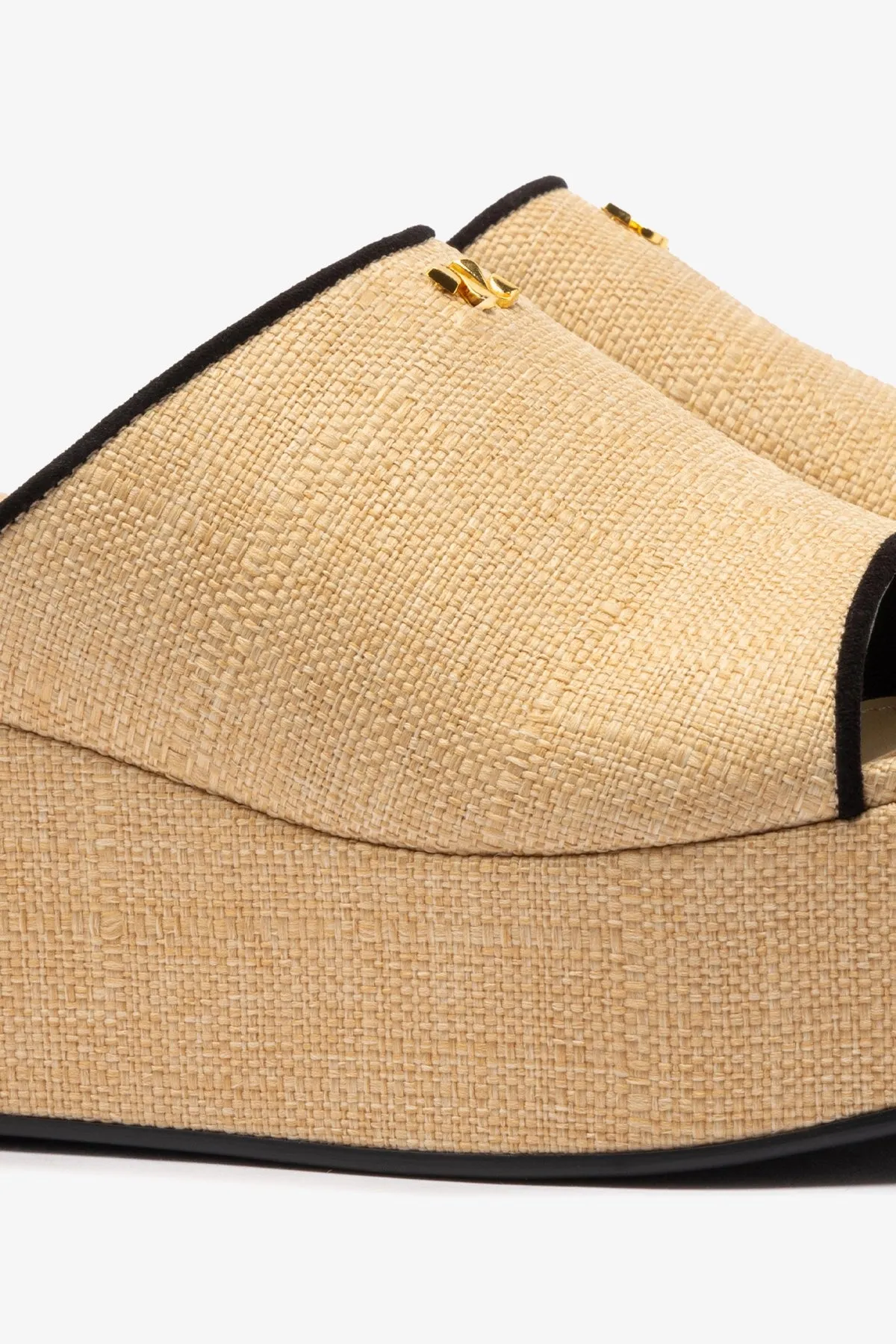 Charli Mule In Beige Raffia and Black Trimming sold by Larroude product image thumbnail 4