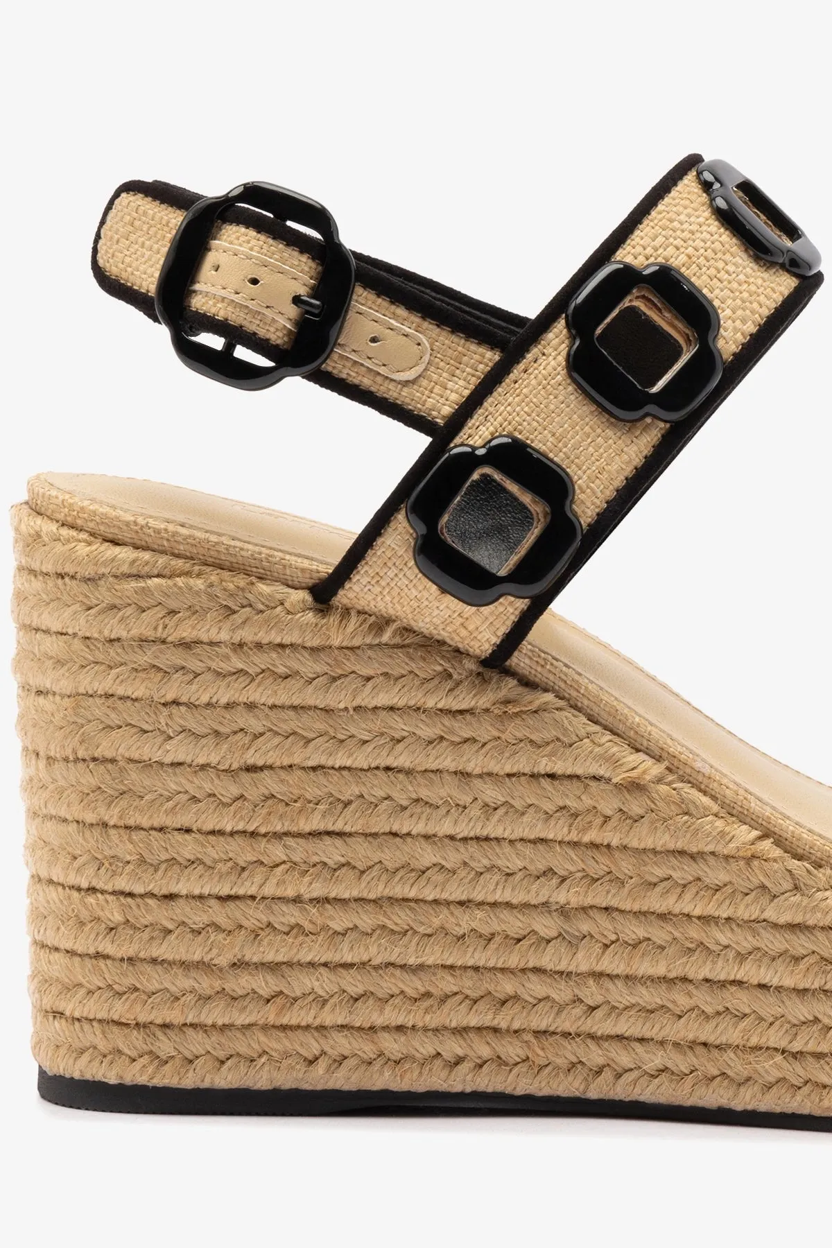 Milan Espadrille In Beige Raffia and Black Trimming sold by Larroude product image thumbnail 4