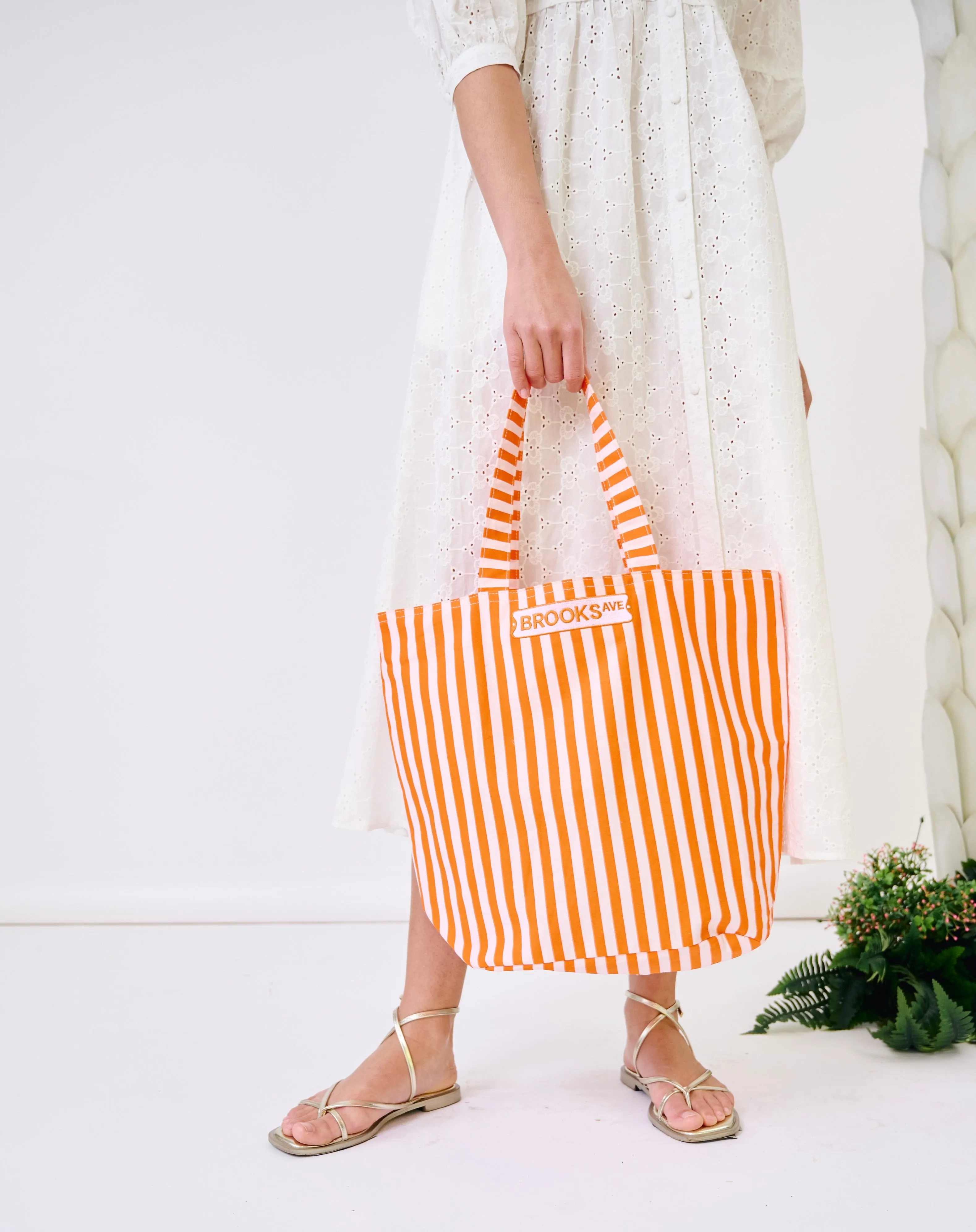 Signature Striped Tote Bag sold by Larroude
