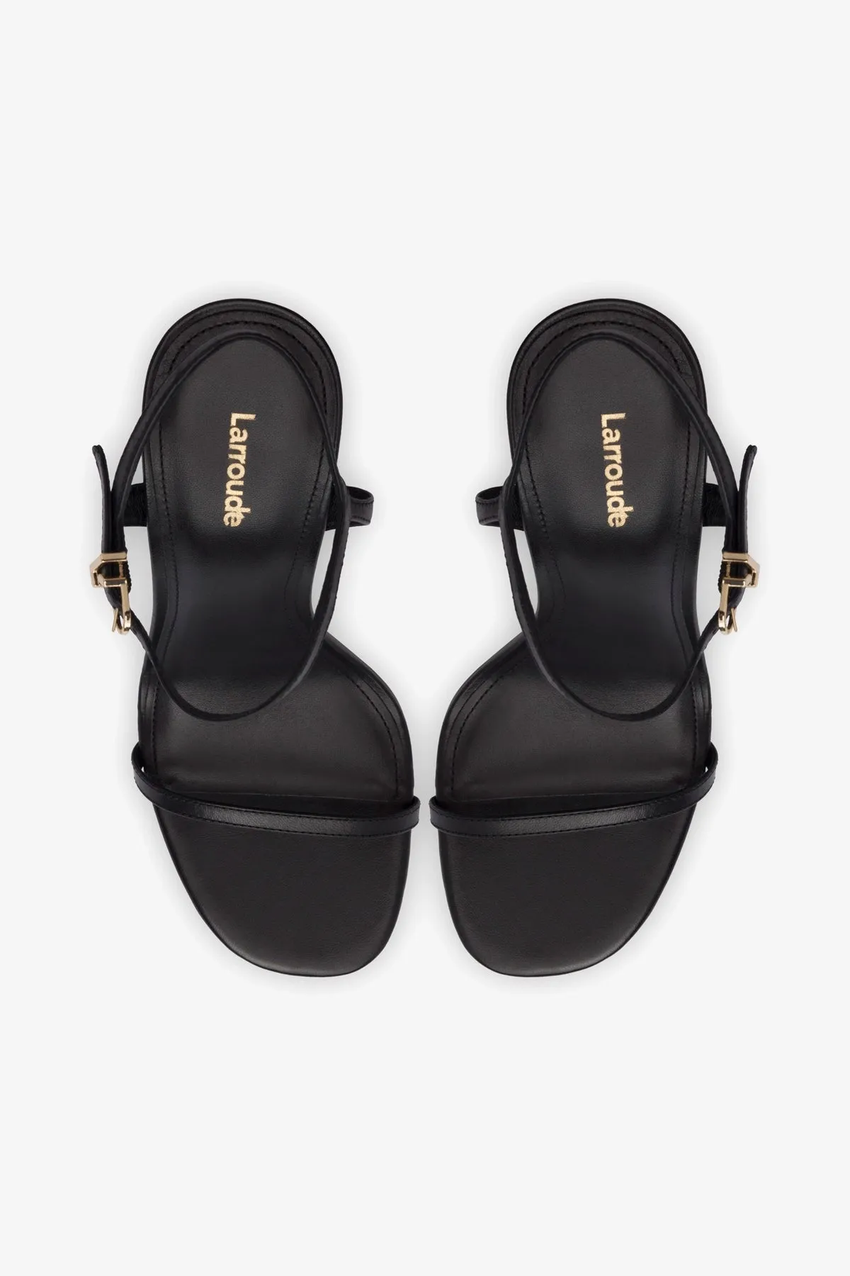 Venus Sandal In Black Leather sold by Larroude product image thumbnail 3