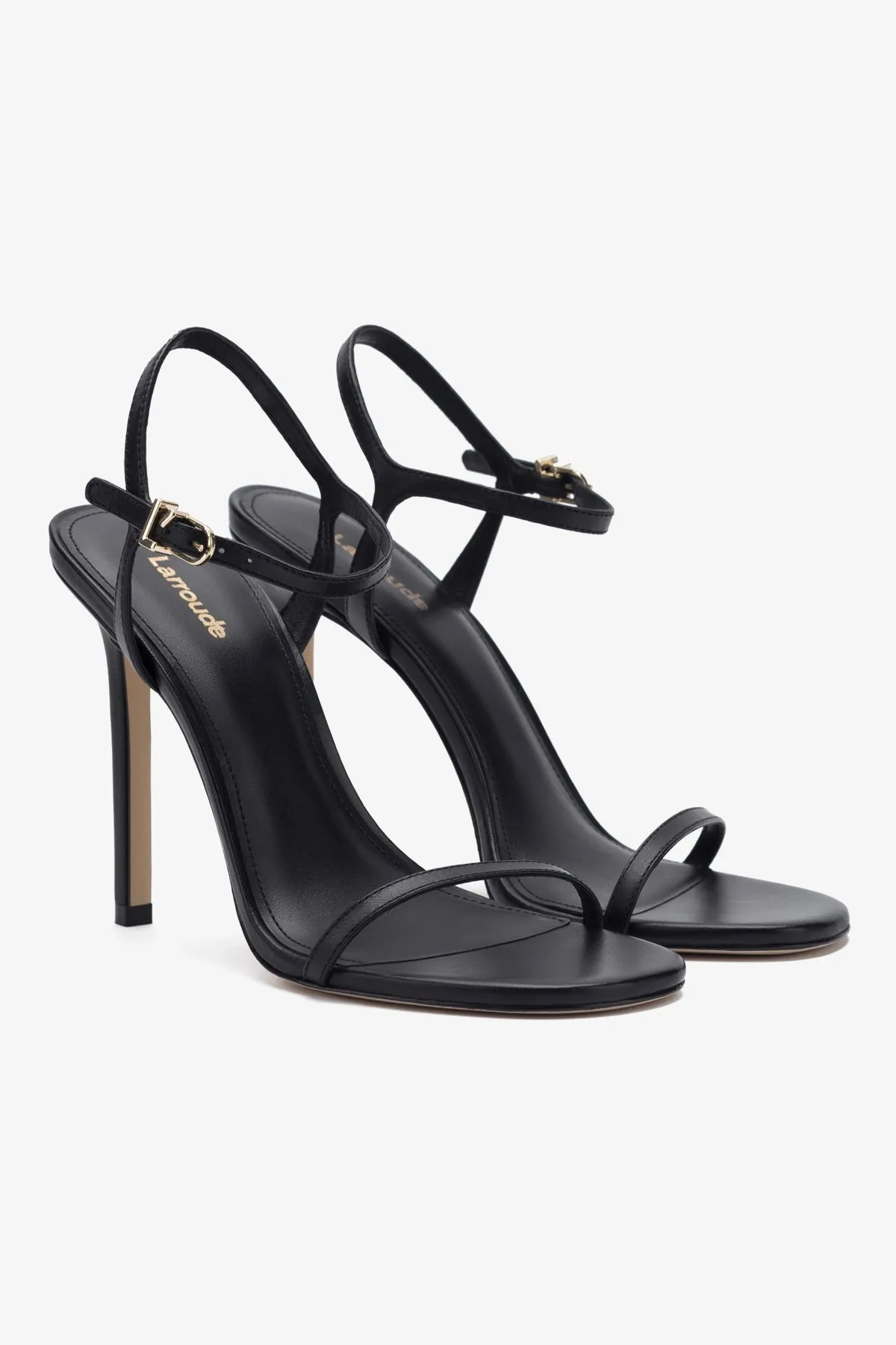 Venus Sandal In Black Leather sold by Larroude product image thumbnail 2