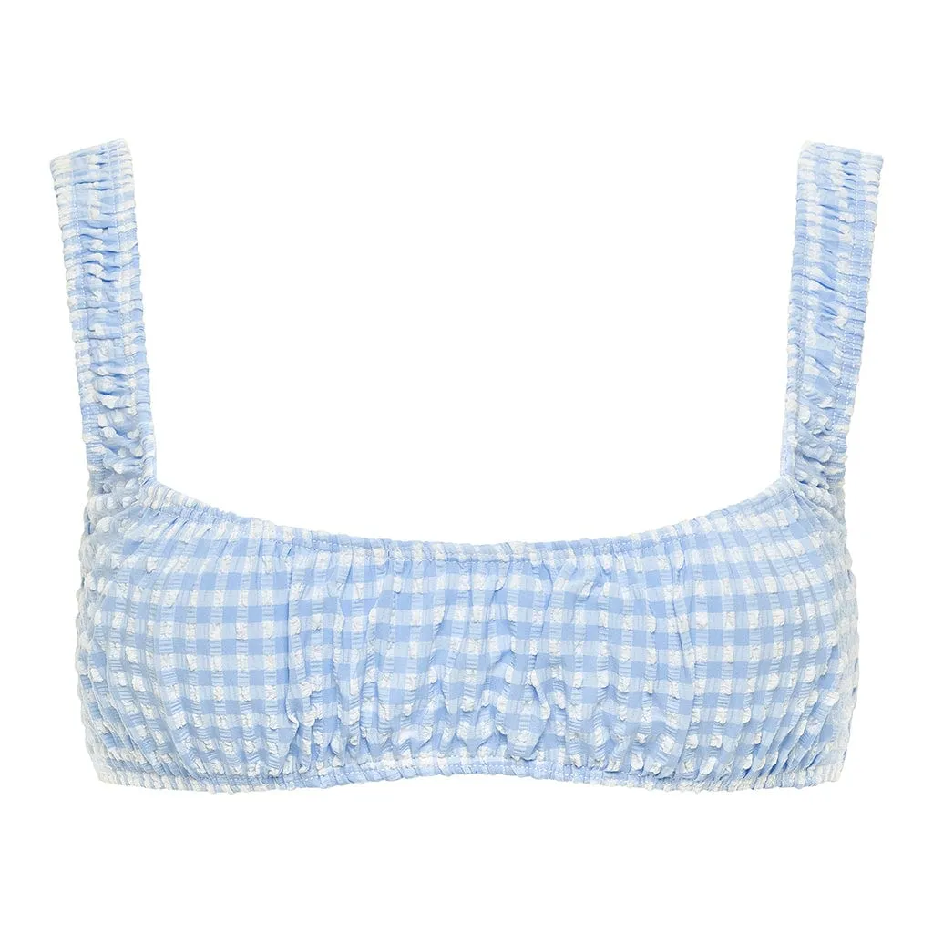 Peri Micro Gingham Zoe Sport Top sold by Larroude