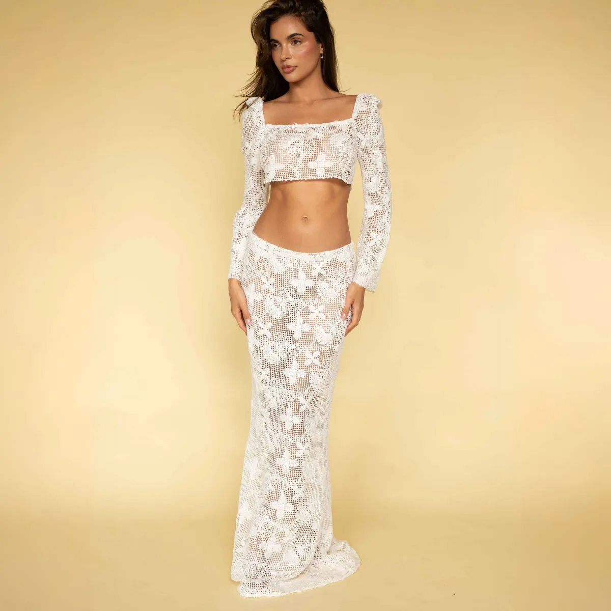 Margarita Floral Lace Natalia Skirt sold by Larroude product image thumbnail 2