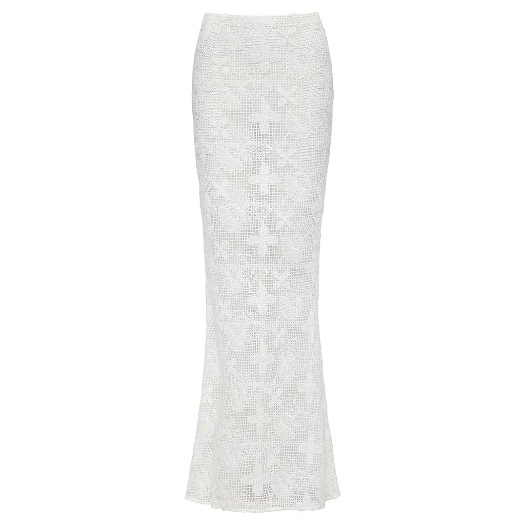 Margarita Floral Lace Natalia Skirt sold by Larroude