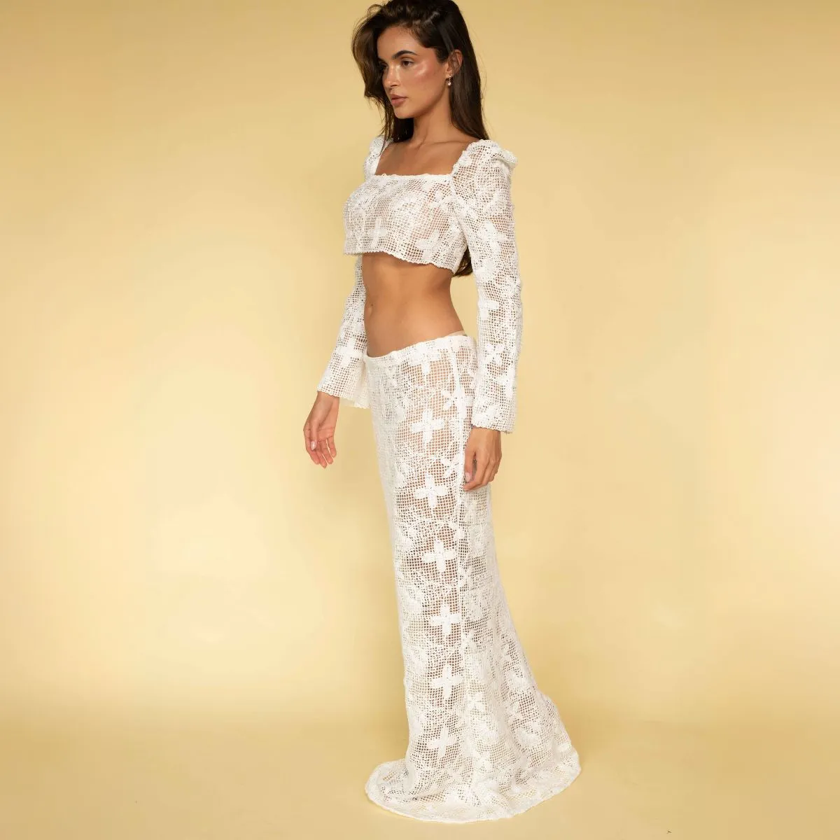 Margarita Floral Lace Natalia Skirt sold by Larroude product image thumbnail 3