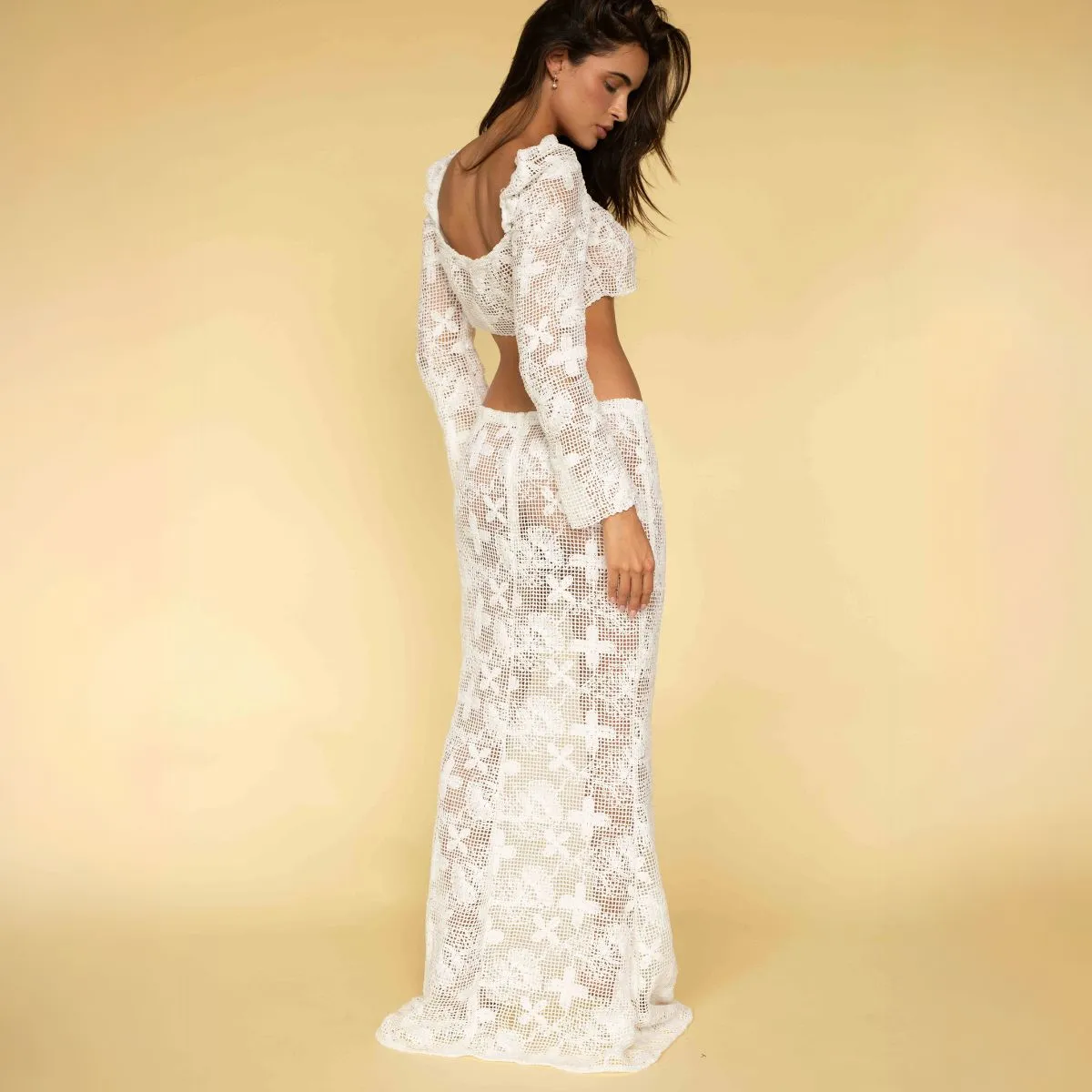 Margarita Floral Lace Natalia Skirt sold by Larroude product image thumbnail 4