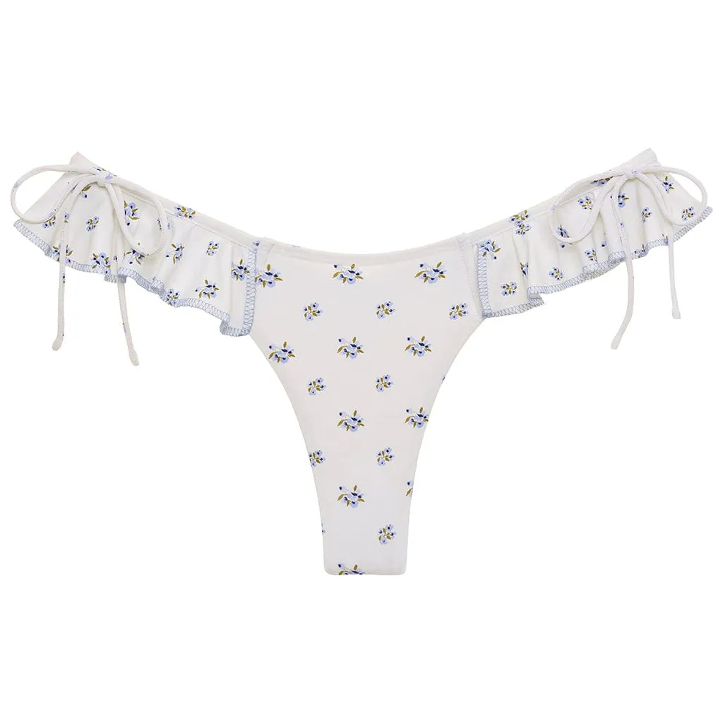 Heidi Floral Uno Ruffle Bows Bikini Bottom sold by Larroude